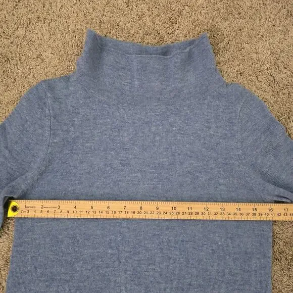 Hobbs London Merino Wool Cashmere Funnel Neck Sweater Blue XS Soft Cozy Winter - Picture 6 of 10